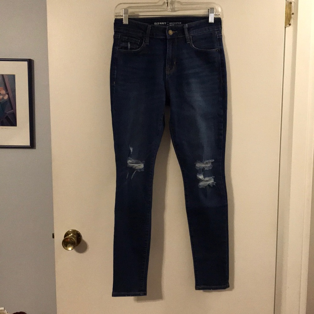 Old Navy rockstar mid-rise skinny blue jeans
